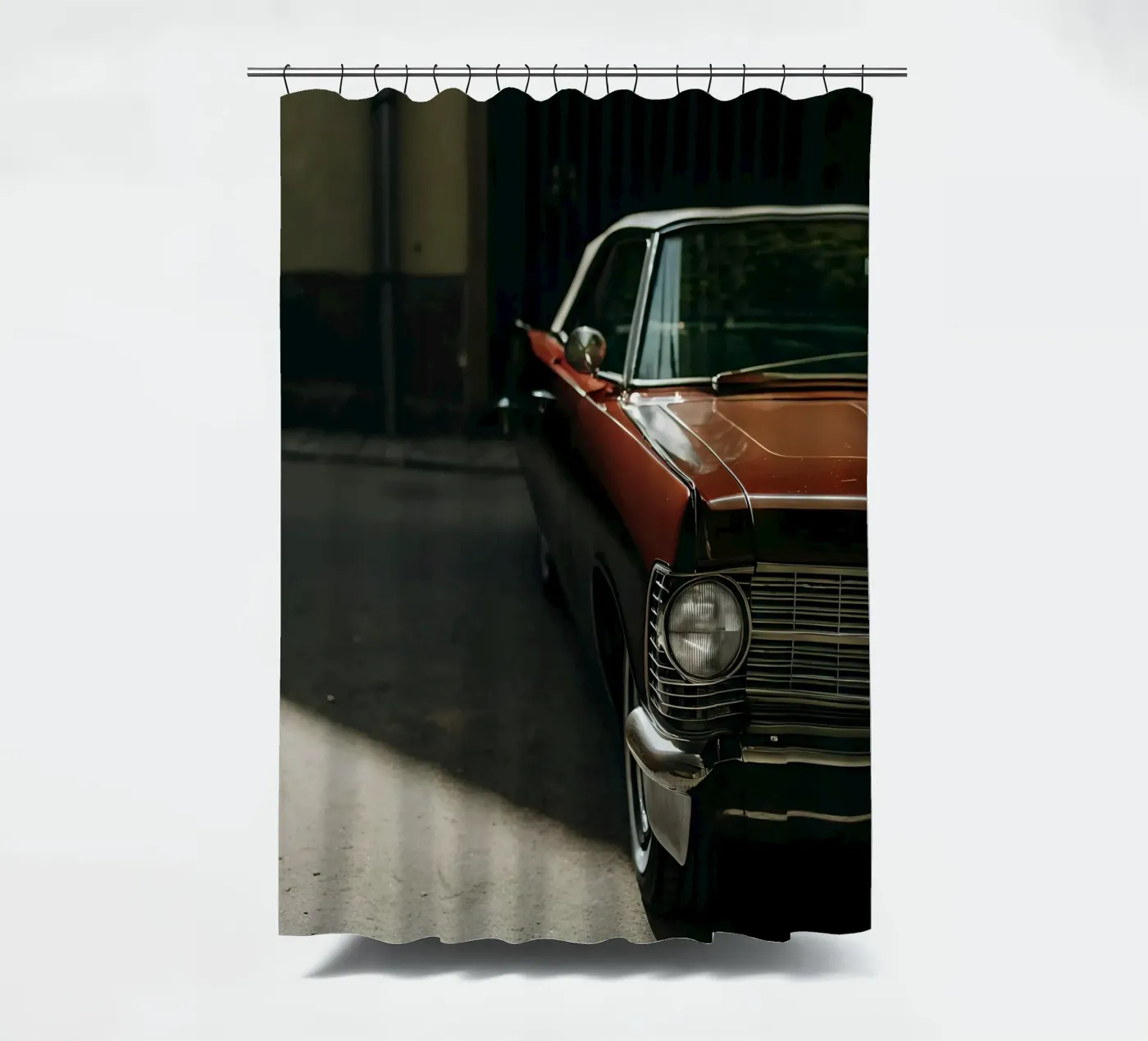 Rode Klassieke Auto Voorkant douchegordijn van CAR EDITION