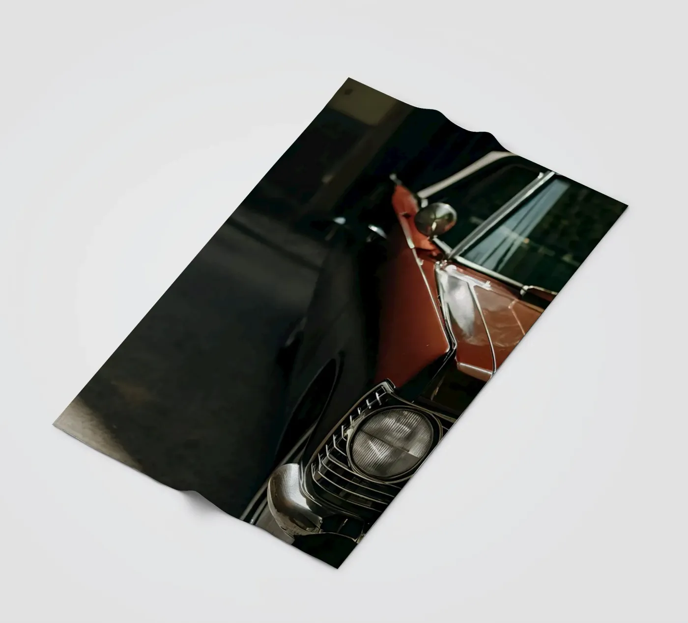 Rote Oldtimer-Front Fleecedecke von CAR EDITION