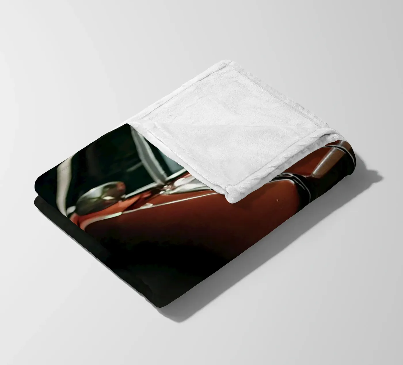 Rote Oldtimer-Front Fleecedecke von CAR EDITION