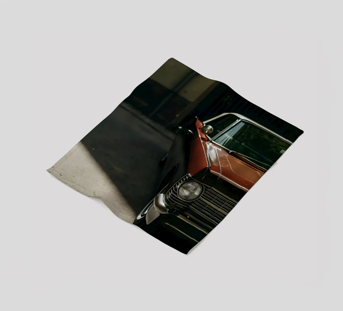 Rote Oldtimer-Front Fleecedecke von CAR EDITION