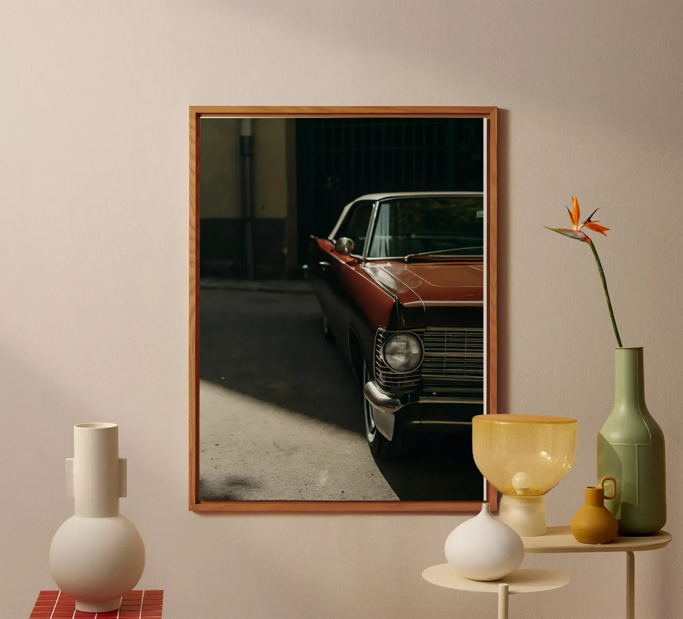 Rote Oldtimer-Front Forex-Platte von CAR EDITION