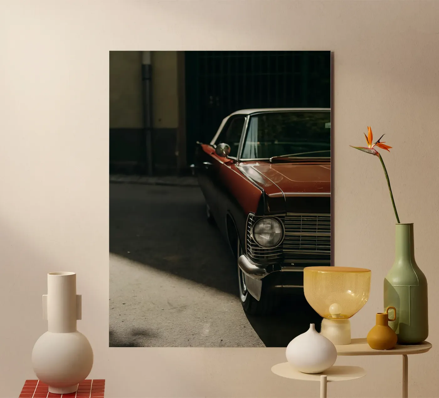 Rote Oldtimer-Front Forex-Platte von CAR EDITION