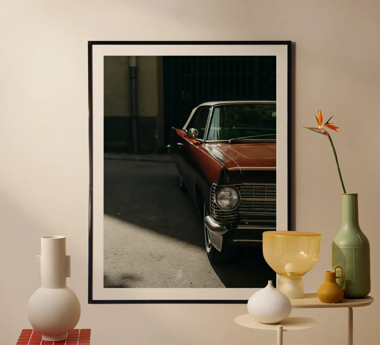 Rote Oldtimer-Front Poster von CAR EDITION