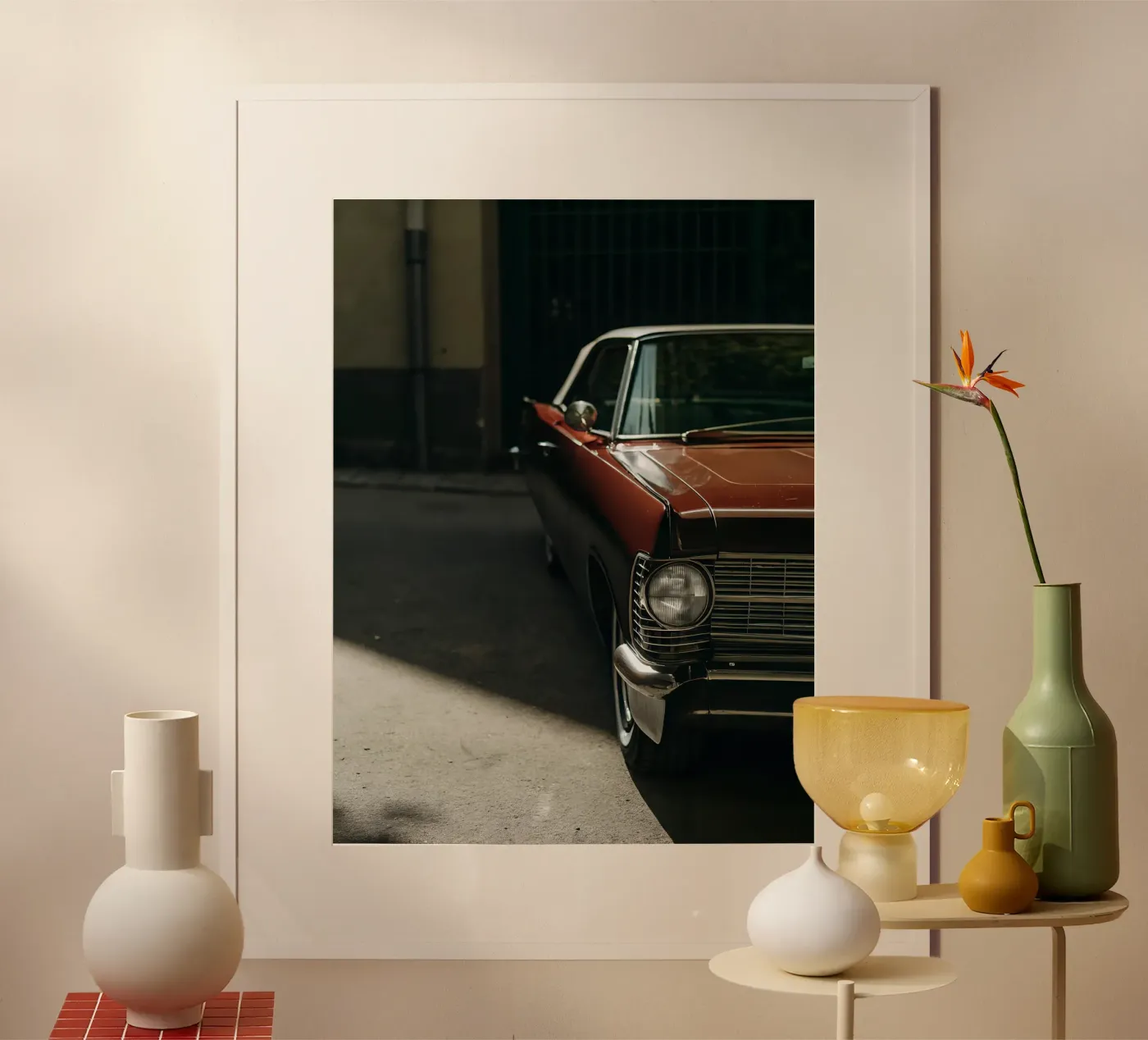 Rote Oldtimer-Front Poster von CAR EDITION