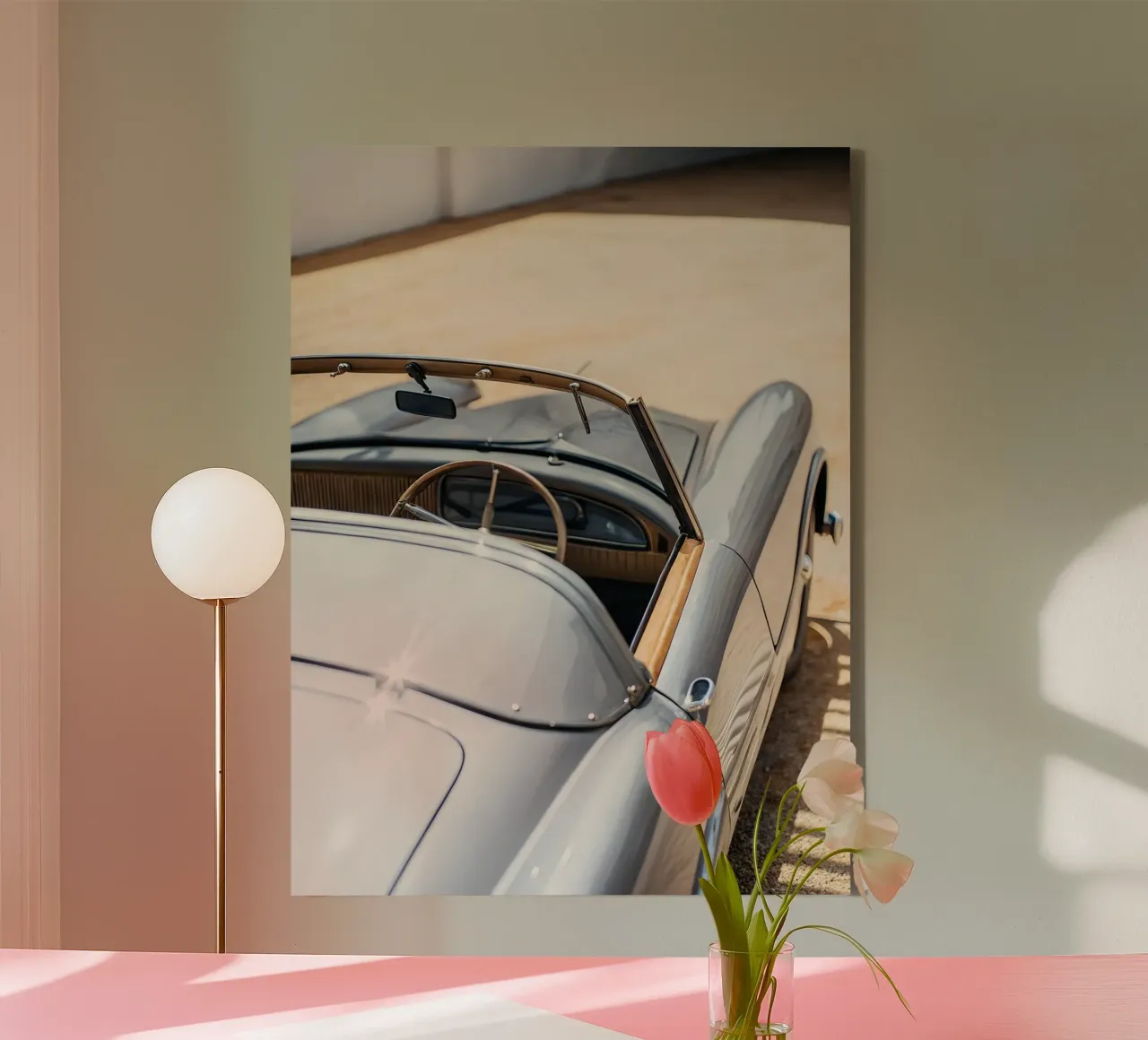 Antike Oldtimer Leinwand mit Schattenfugenrahmen von CAR EDITION