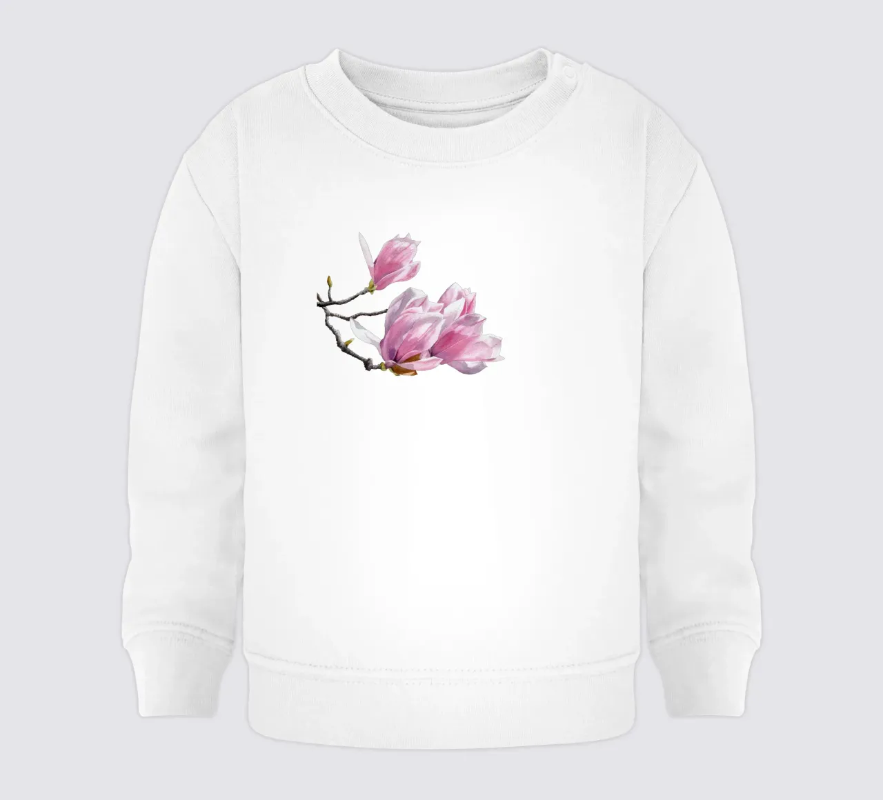 Magnolienblüten auf weiß felpa neonato da youdesignme
