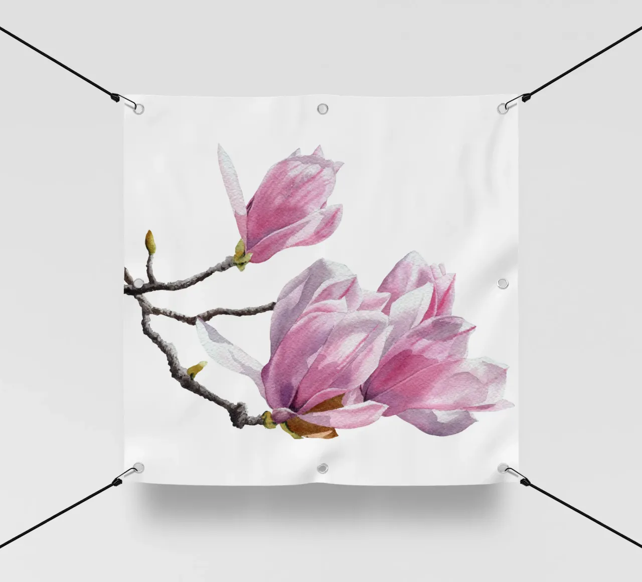 Magnolienblüten auf weiß telo in pvc da youdesignme