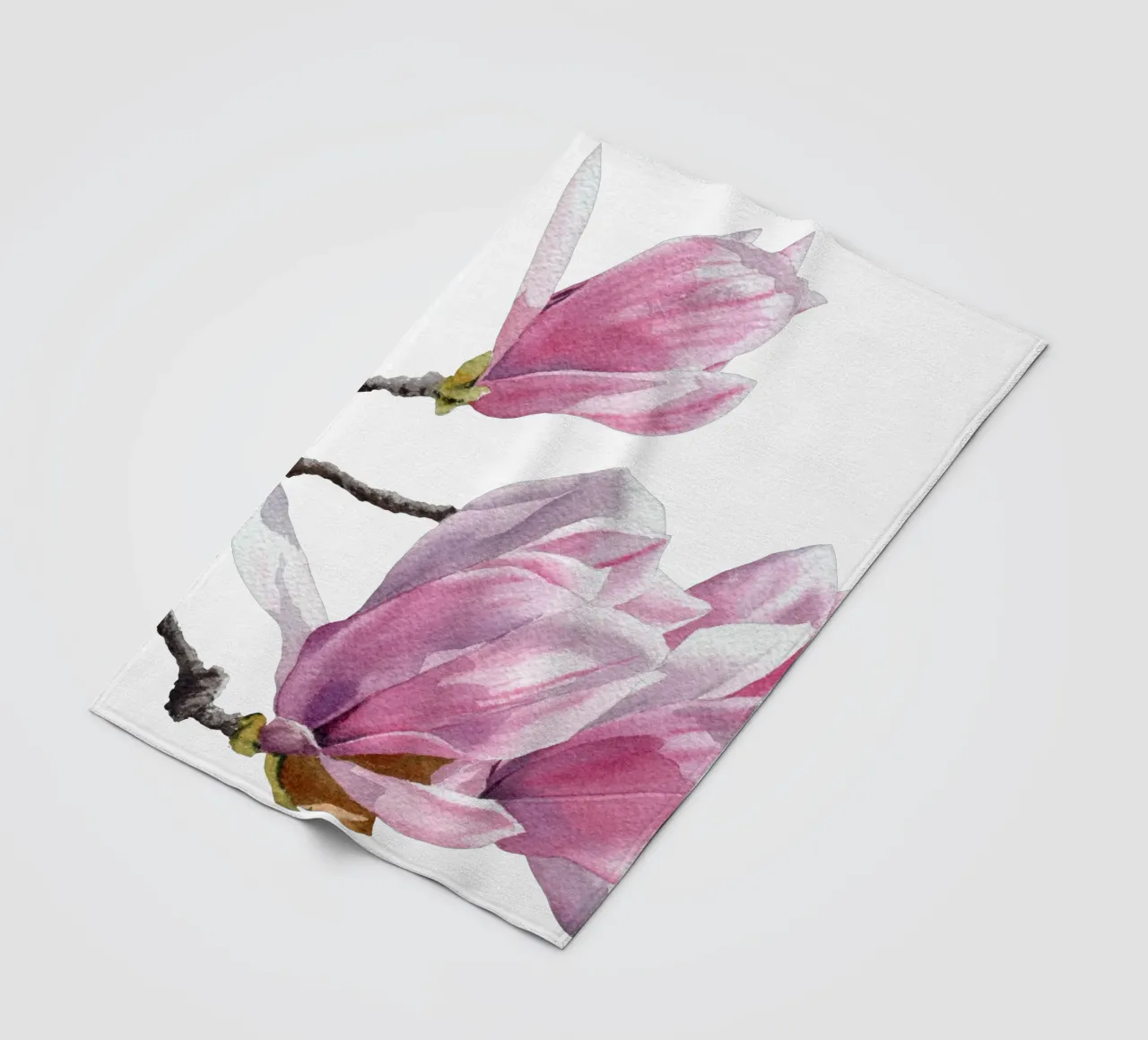 Magnolienblüten auf weiß coperta in pile da youdesignme