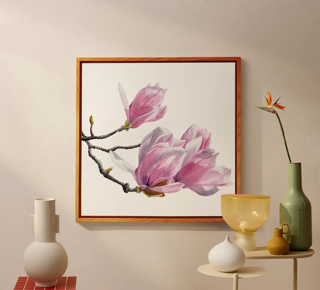 Magnolienblüten auf weiß plexiglass da youdesignme