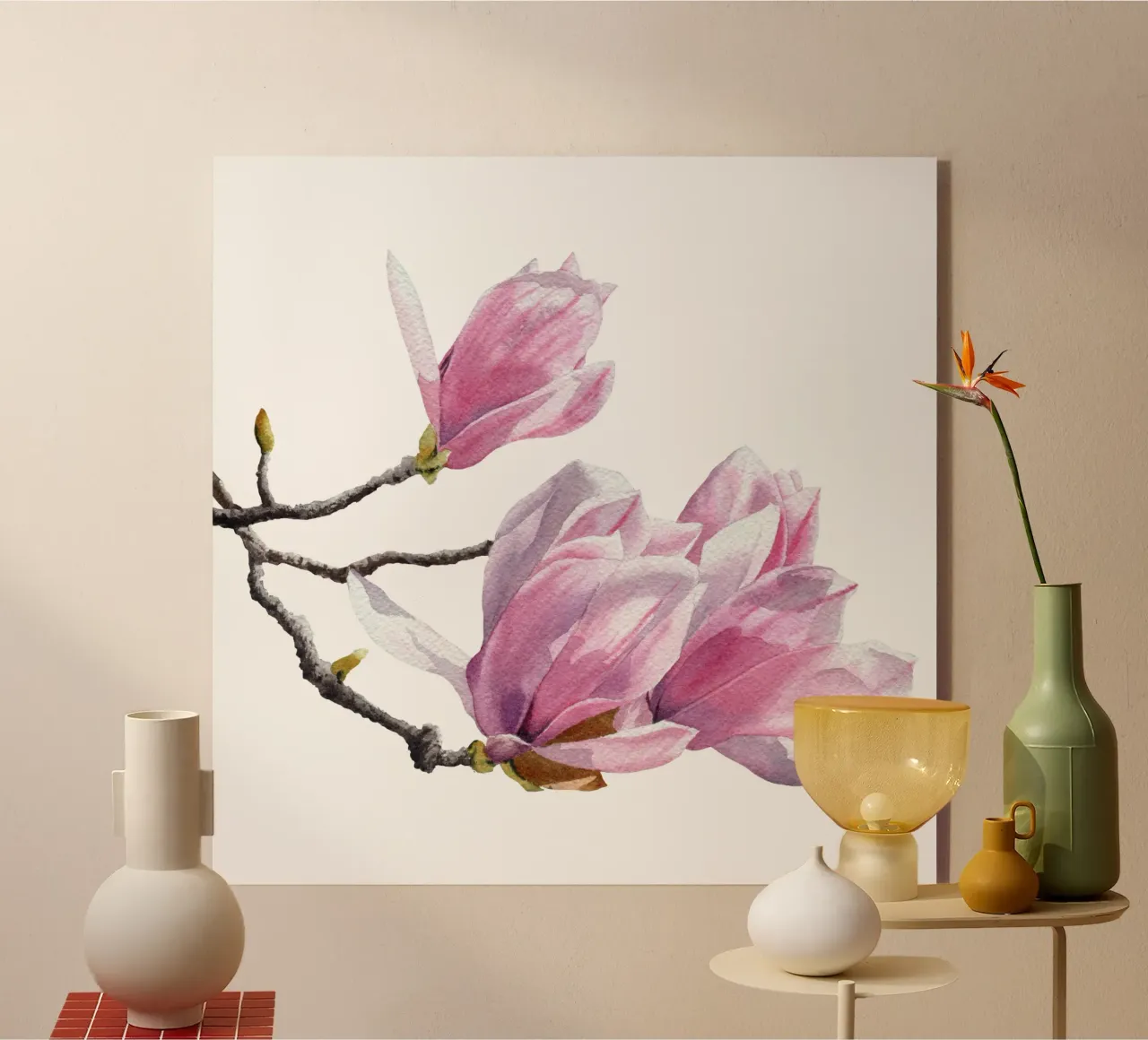 Magnolienblüten auf weiß plexiglass da youdesignme