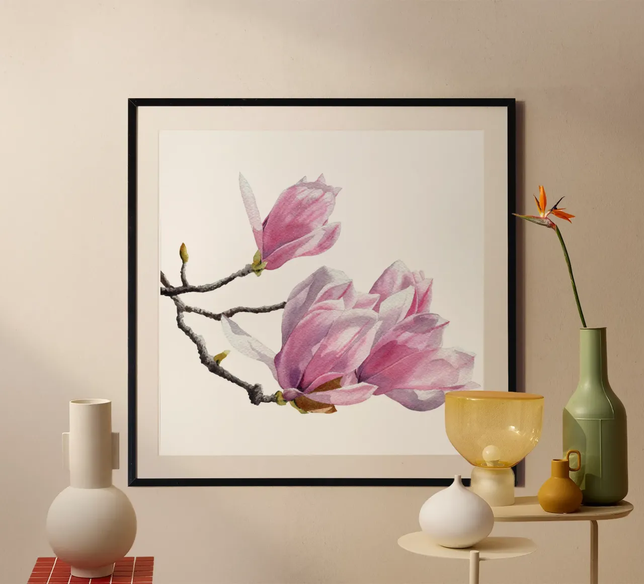 Magnolienblüten auf weiß hahnemühle by youdesignme