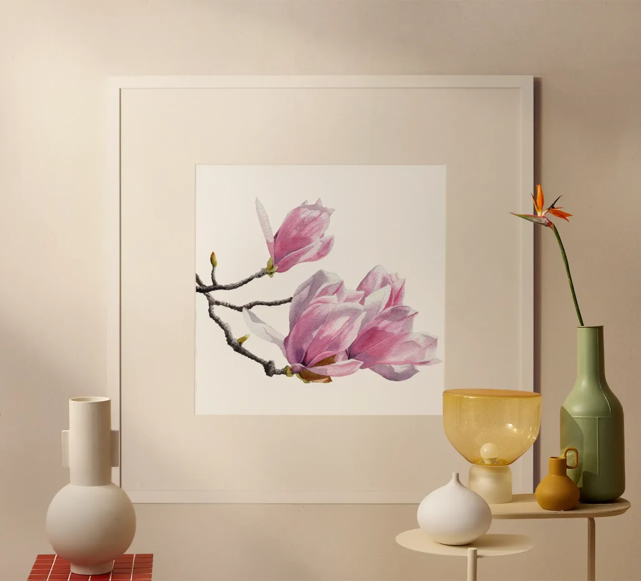 Magnolienblüten auf weiß Hahnemühle von youdesignme