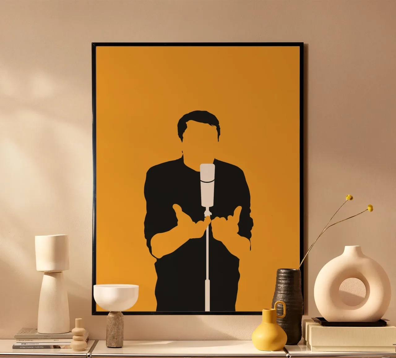 No234 JACQUES BREL poster con telaio in plastica da Iconic Rockstars