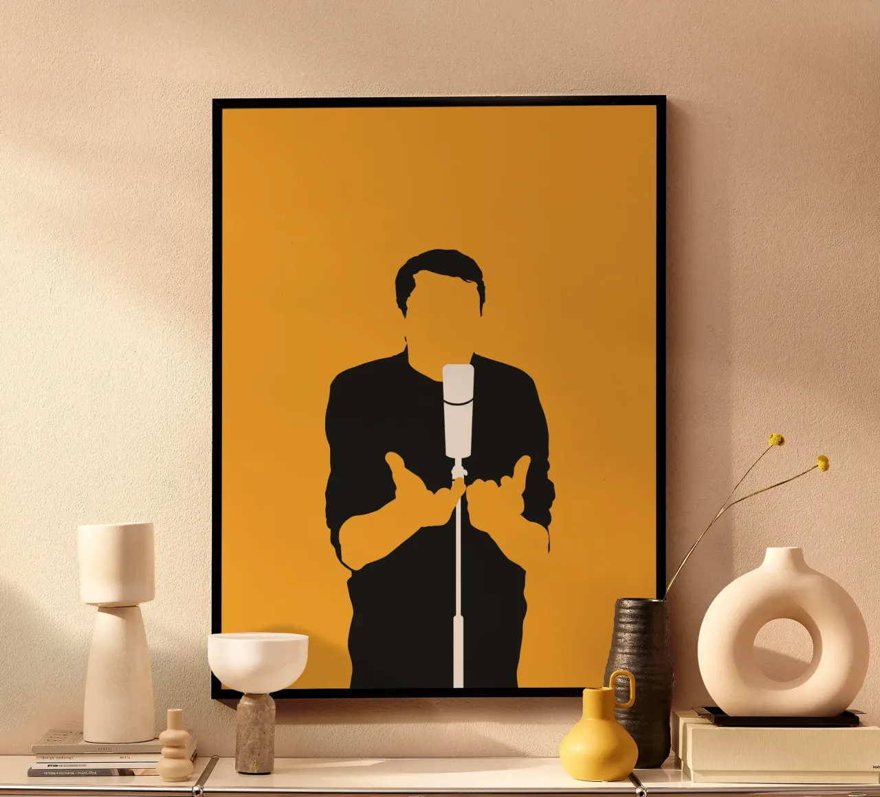 No234 JACQUES BREL poster con telaio in plastica da Iconic Rockstars