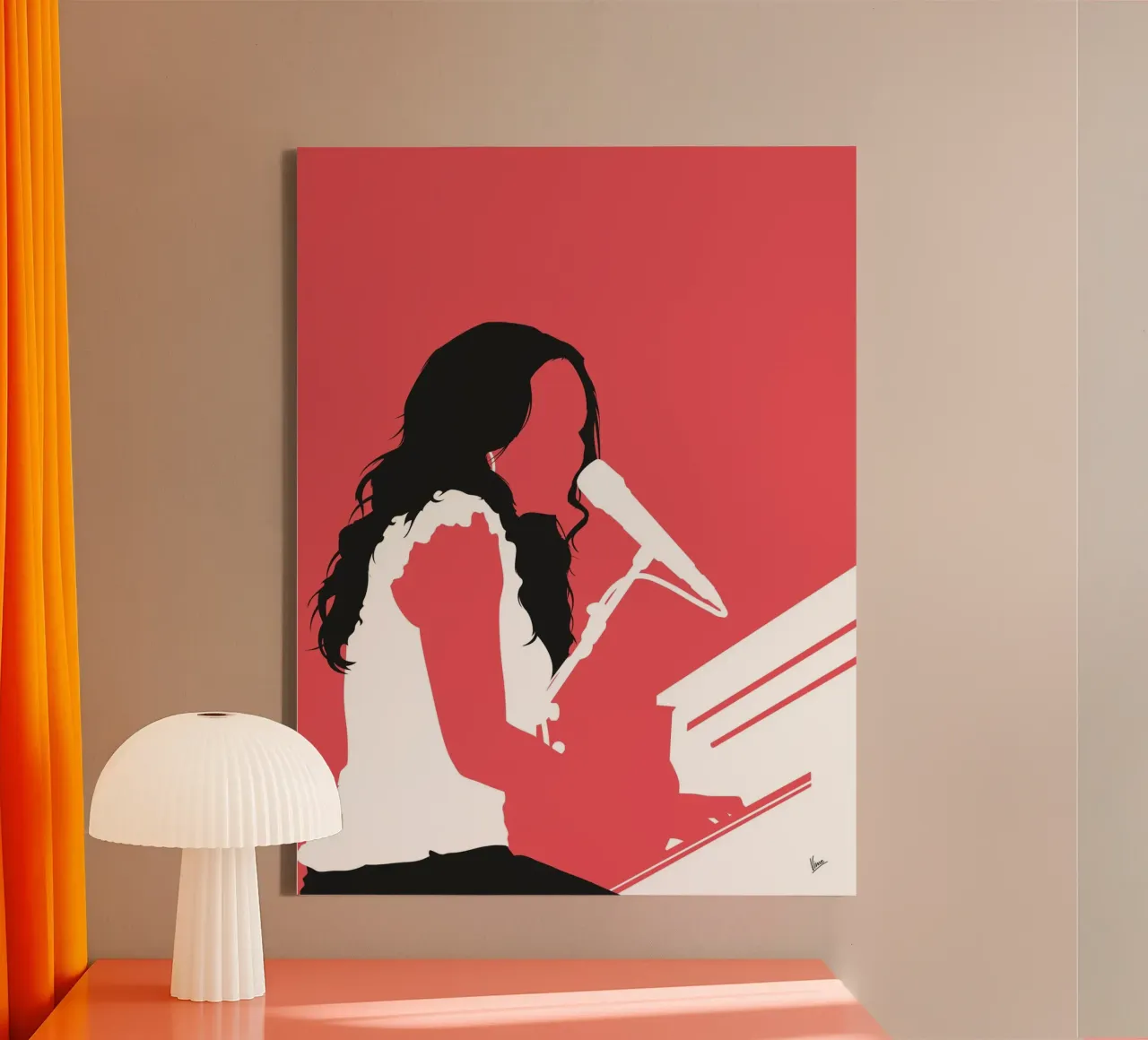 No252 Norah Jones canvas met Baklijst van Iconic Rockstars