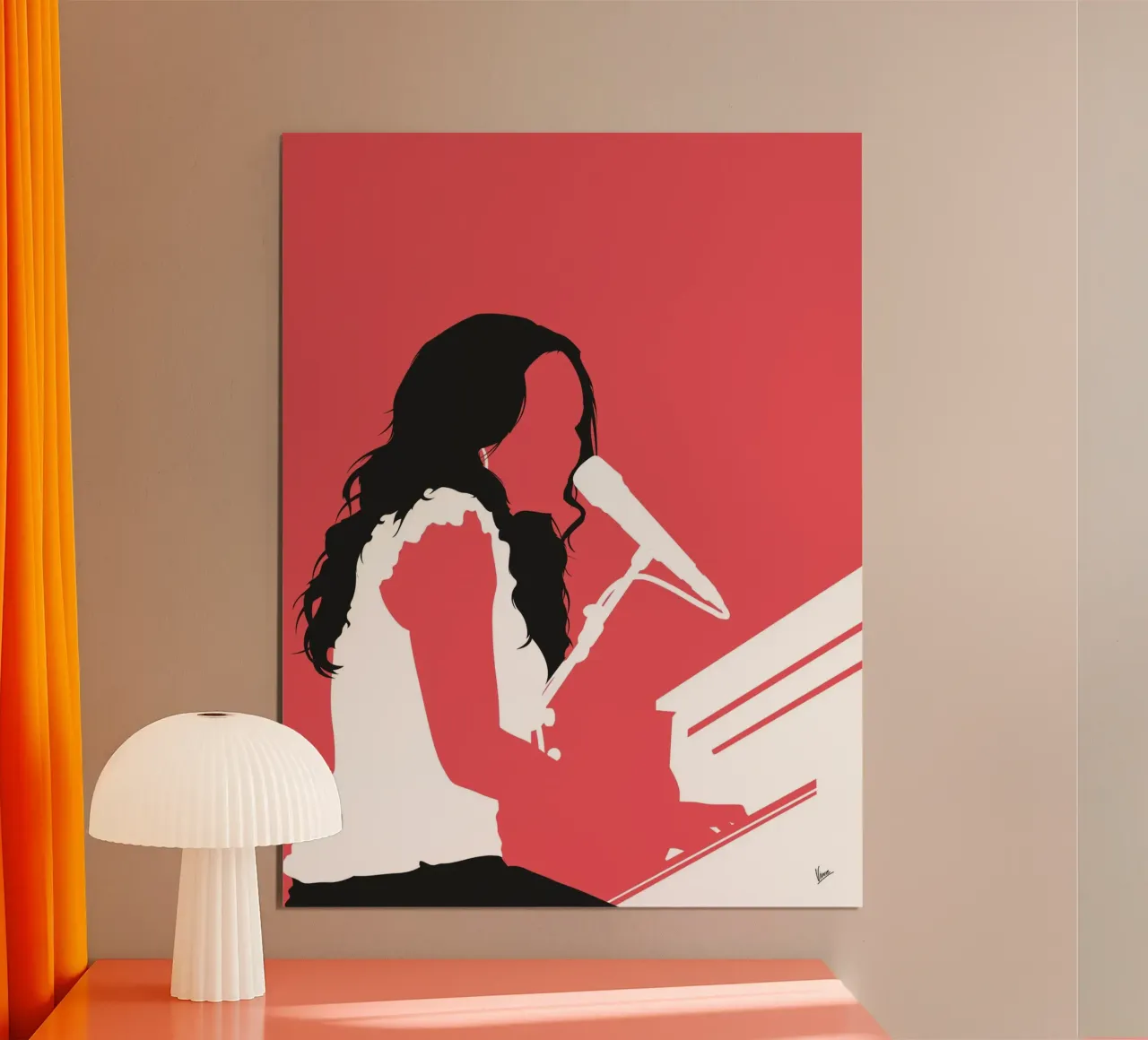 No252 Norah Jones poster con telaio in legno da Iconic Rockstars