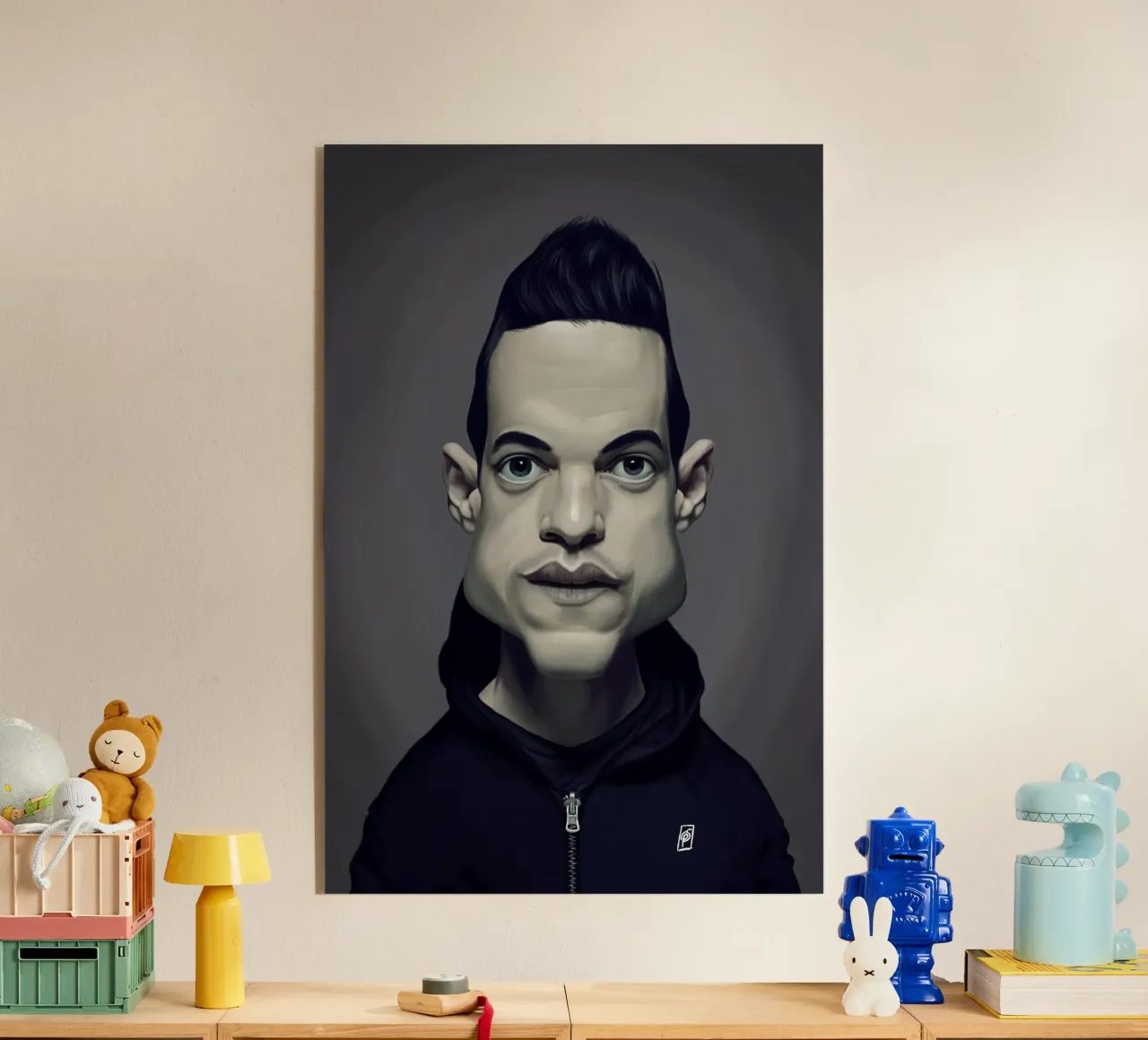 Rami Malek plexiglass da Rob Art | Illustration
