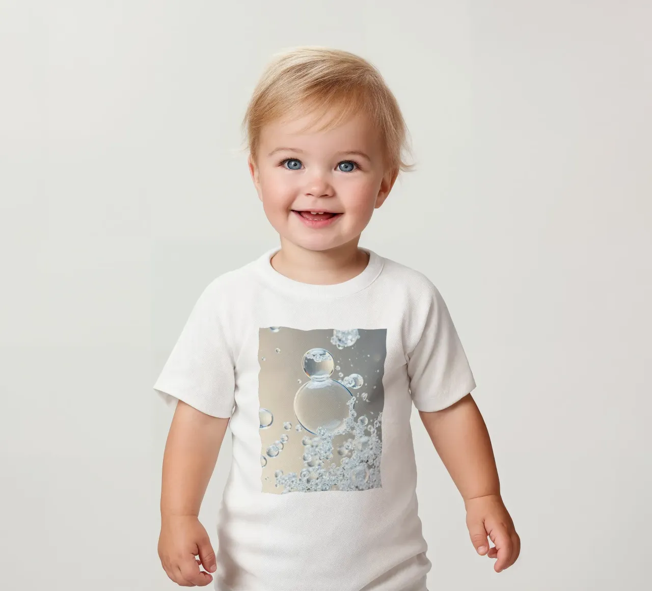 Bubbles rise in a clear liquid water baby t-shirt by DesignDoodle