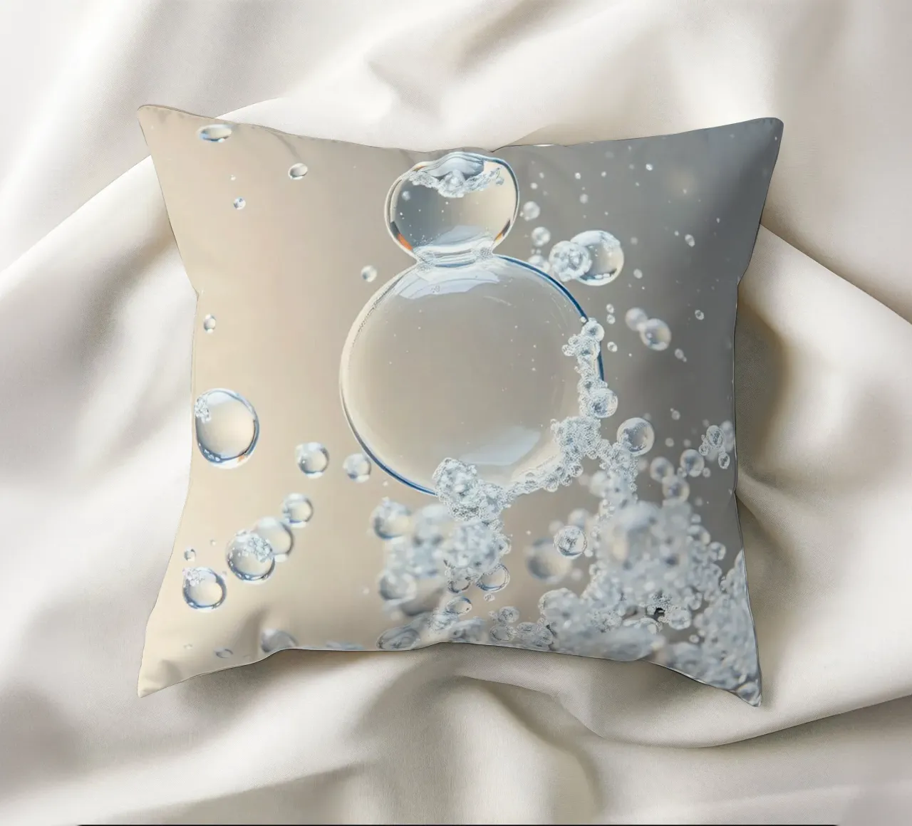 Bolle d'aria in un liquido limpido come l'acqua cuscino da DesignDoodle