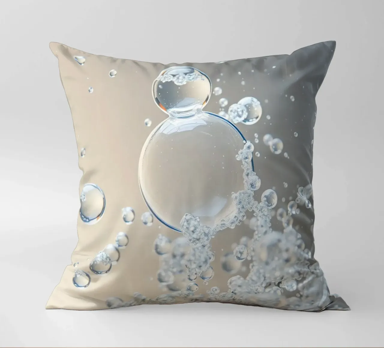 Bolle d'aria in un liquido limpido come l'acqua cuscino da DesignDoodle
