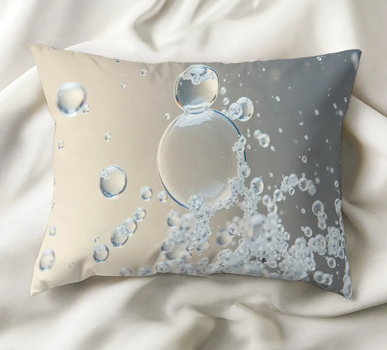Bolle d'aria in un liquido limpido come l'acqua cuscino da DesignDoodle