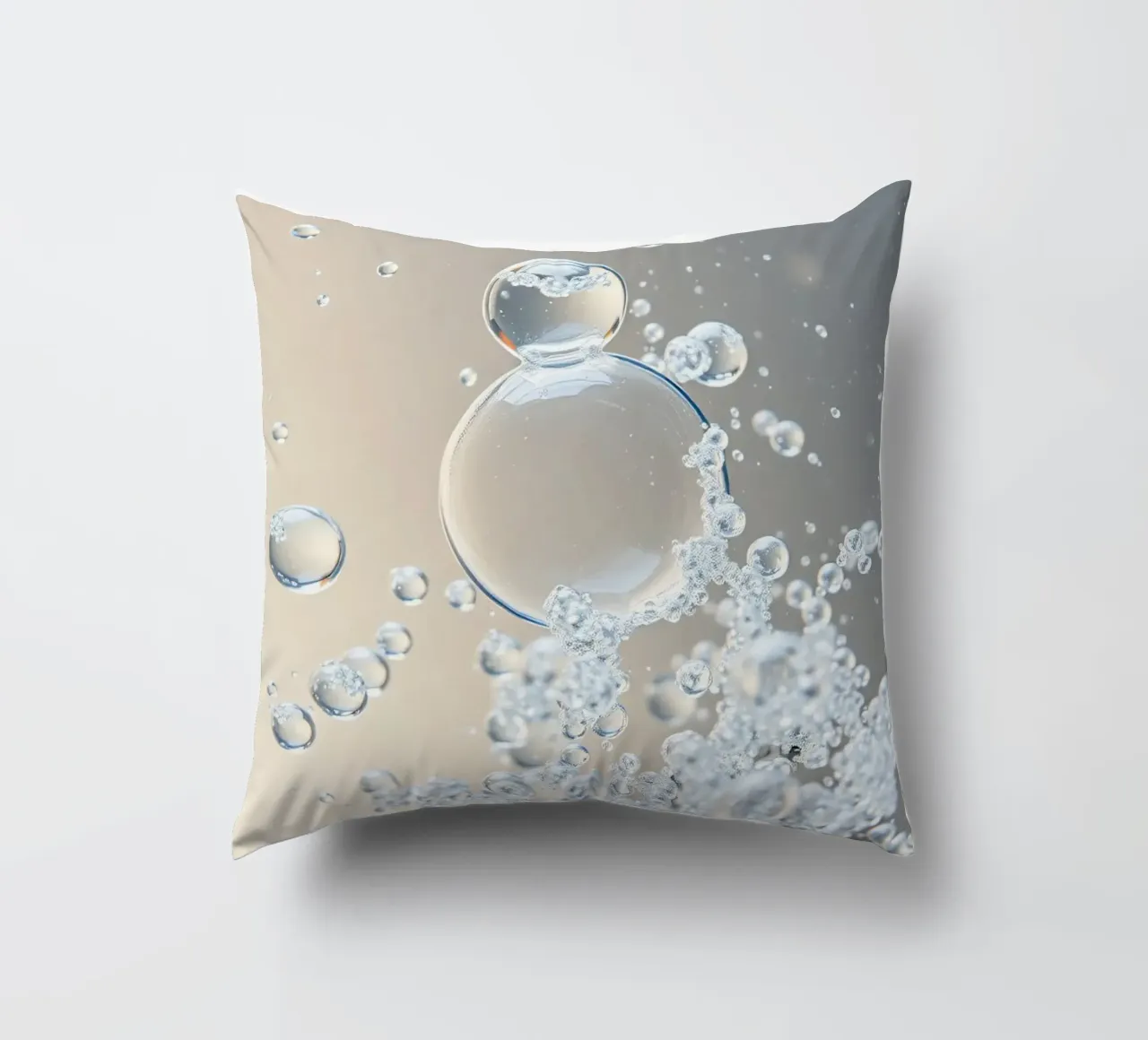 Bolle d'aria in un liquido limpido come l'acqua cuscino da DesignDoodle