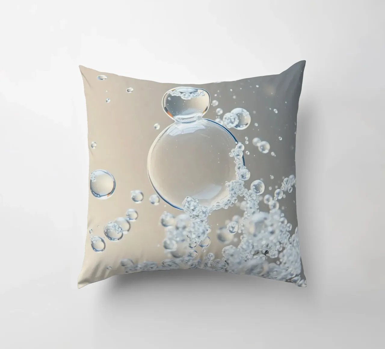Bolle d'aria in un liquido limpido come l'acqua cuscino da DesignDoodle
