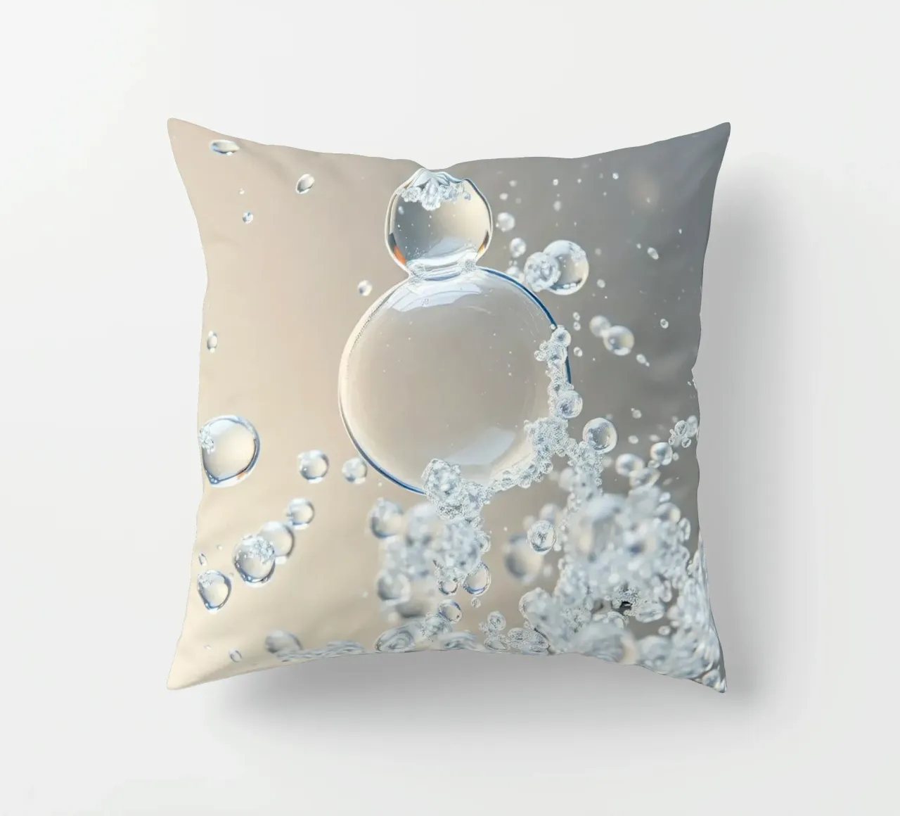 Bolle d'aria in un liquido limpido come l'acqua cuscino da DesignDoodle