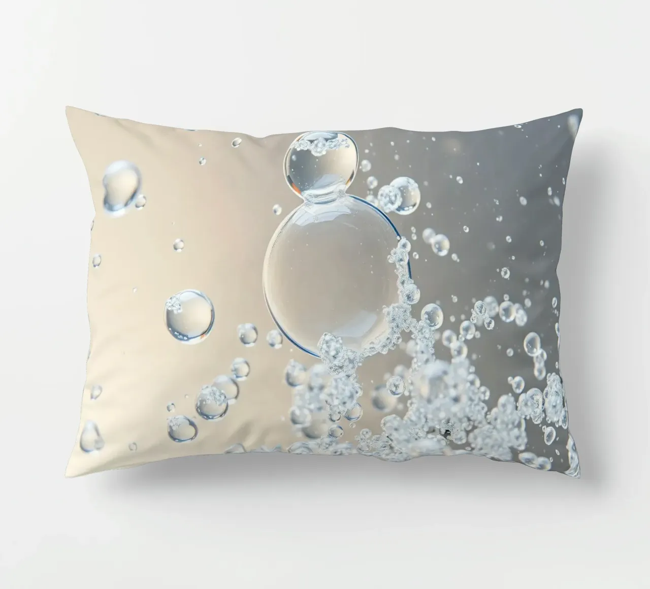 Bolle d'aria in un liquido limpido come l'acqua cuscino da DesignDoodle