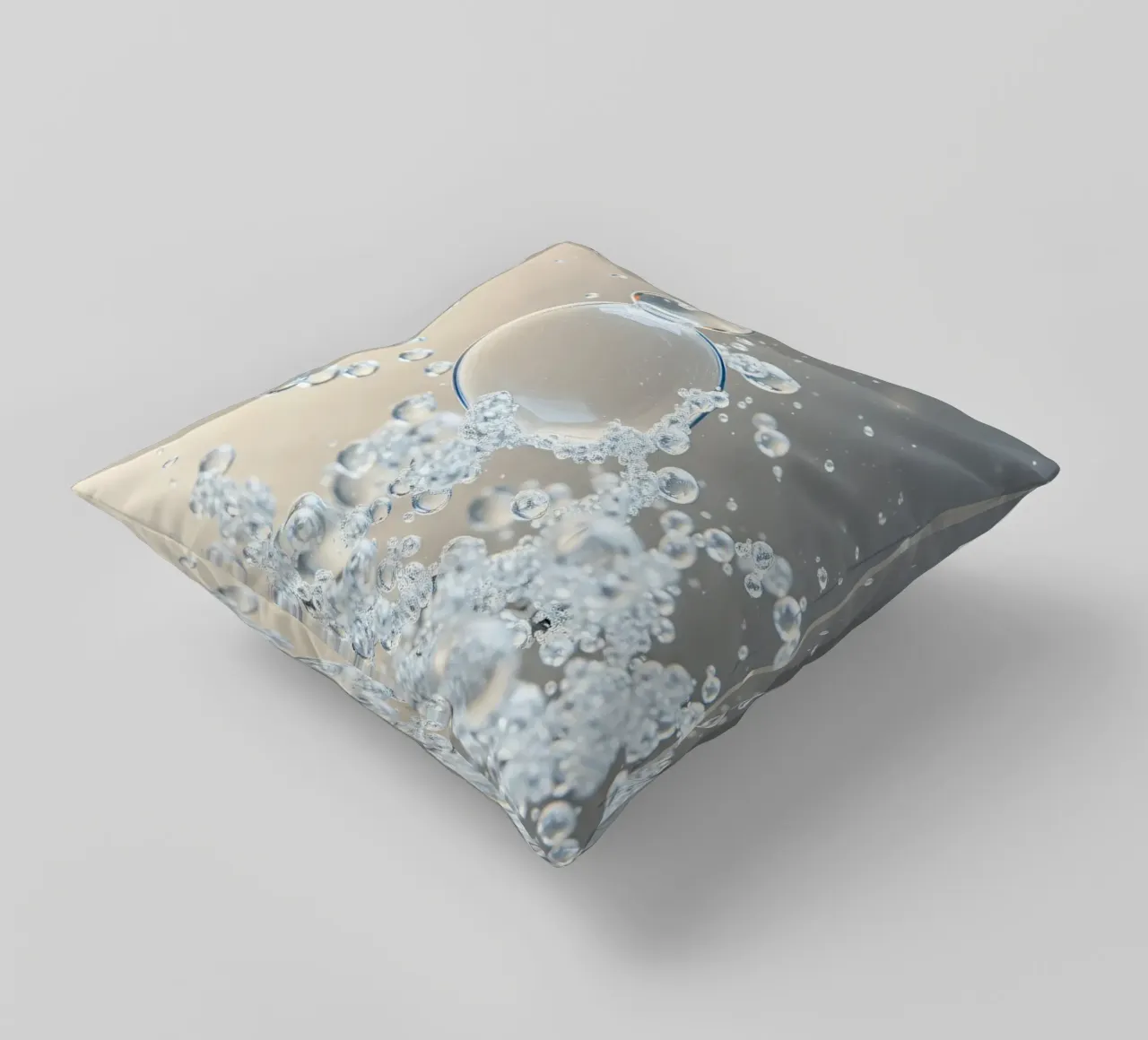 Bolle d'aria in un liquido limpido come l'acqua cuscino da DesignDoodle