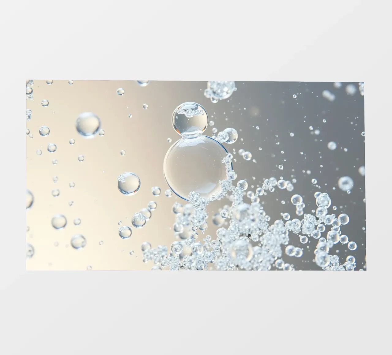 Bolle d'aria in un liquido limpido come l'acqua pellicola backlit da DesignDoodle