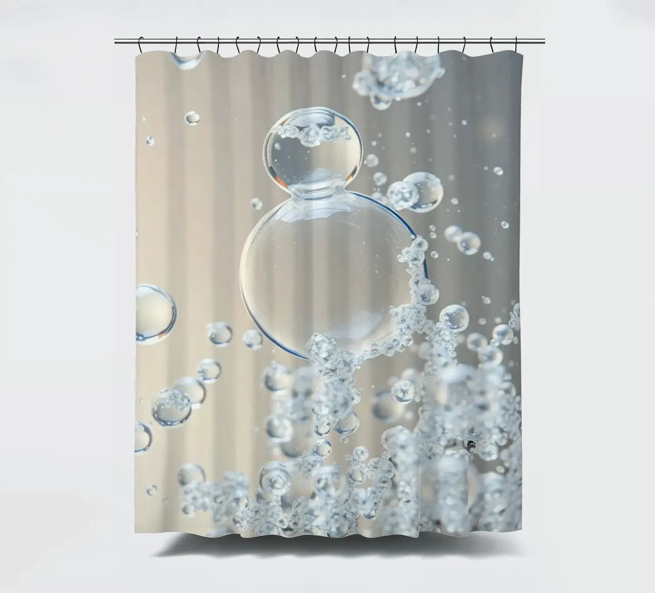 Blasen steigen in einer klaren Flüssigkeit auf Duschvorhang von DesignDoodle