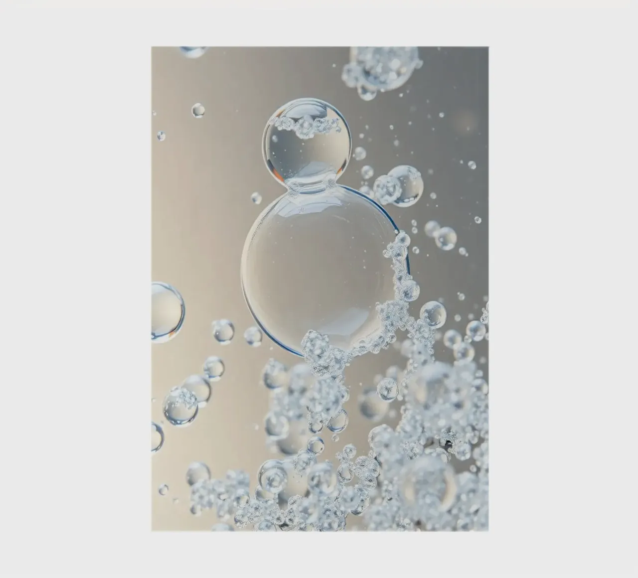 Des bulles se forment dans une eau liquide claire carnet de notes de DesignDoodle