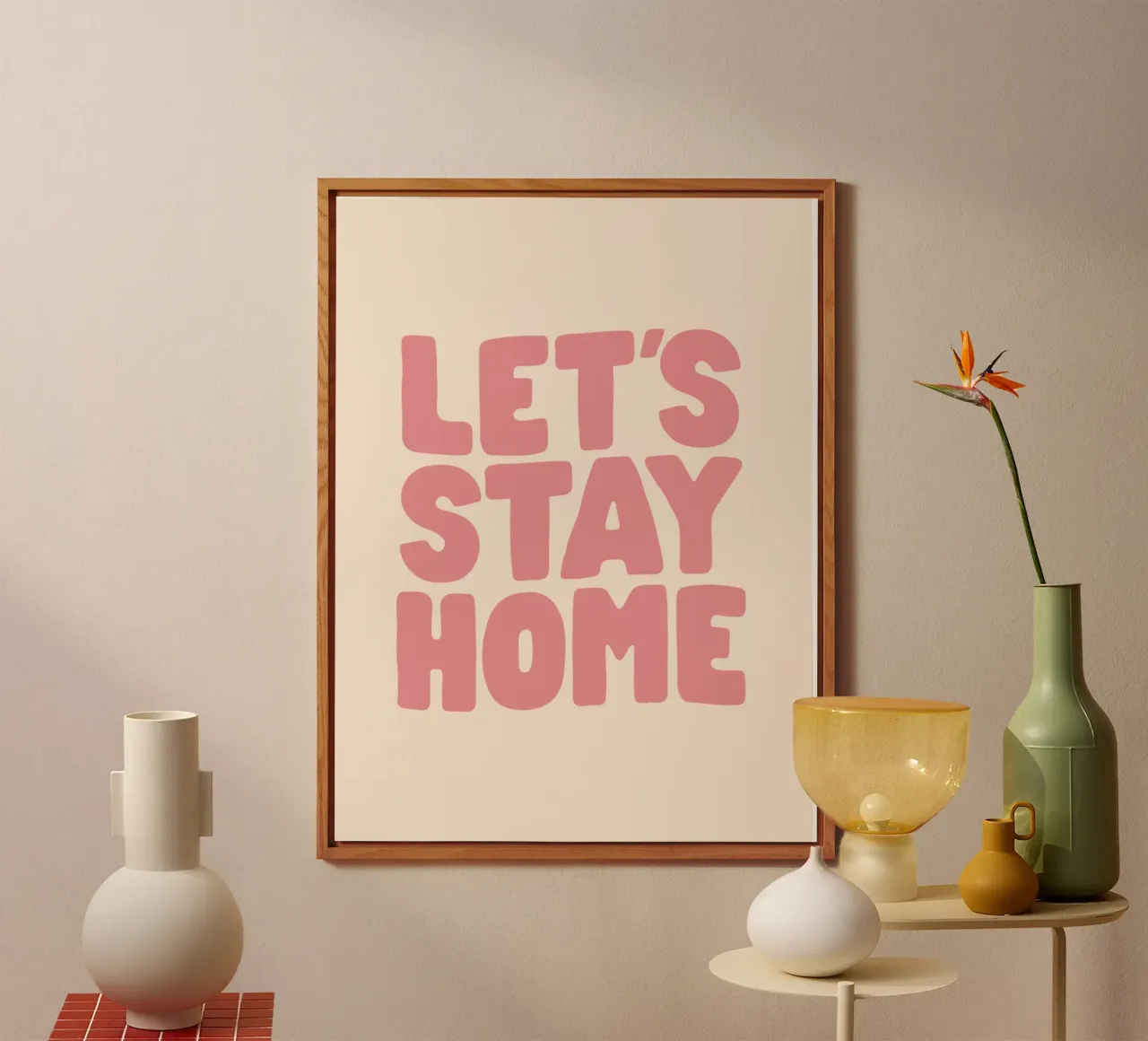 Restiamo a casa, moderno e accogliente design d'interni Typografie alluminio dibond da THE MOTIVATED TYPE