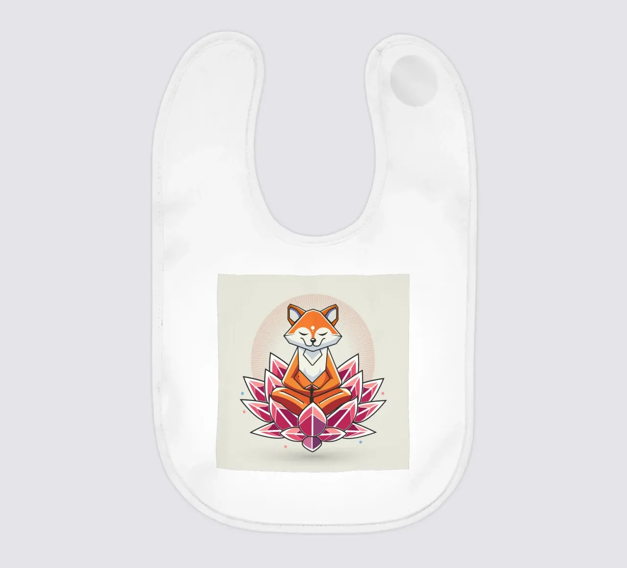 Ein friedlich meditierender Fuchs in Lotusblüte Babylätzchen von namosh