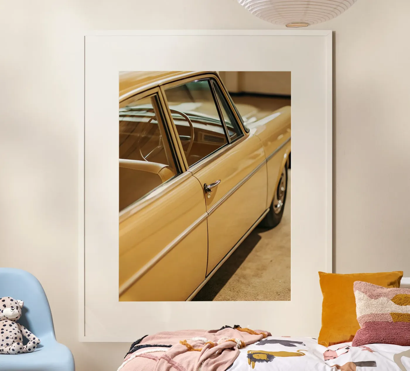 Gelber Oldtimer Poster von CAR EDITION