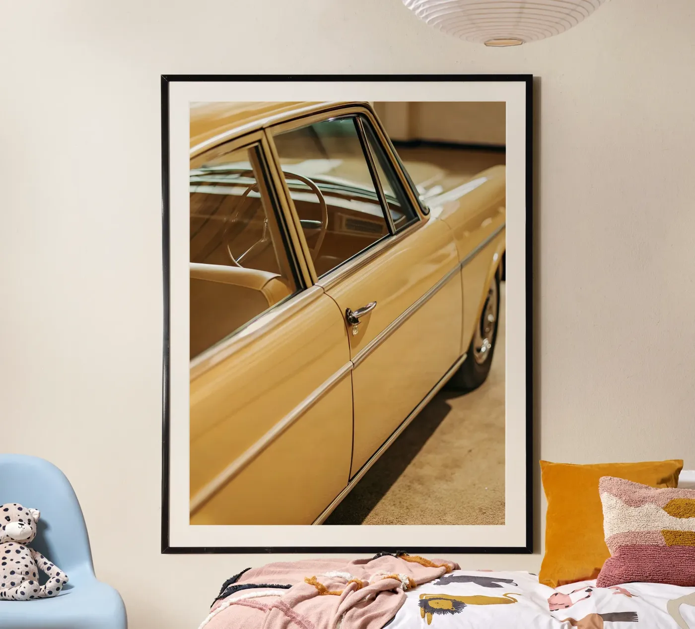 Gelber Oldtimer Poster von CAR EDITION