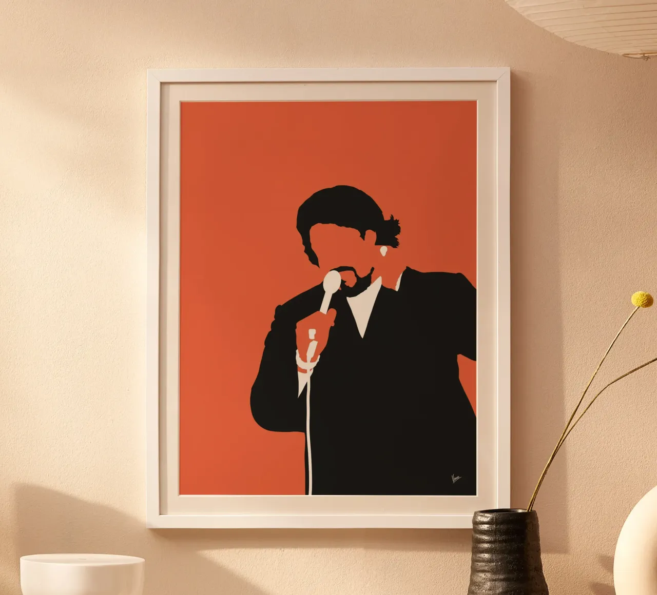 No263 Barry White poster con telaio in alluminio da Iconic Rockstars