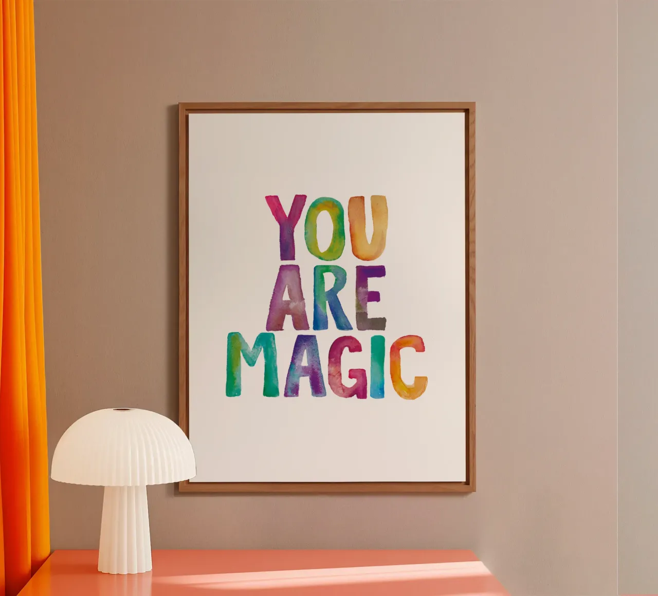 Sei magico Design tipografico arcobaleno per bambini alluminio dibond da THE MOTIVATED TYPE