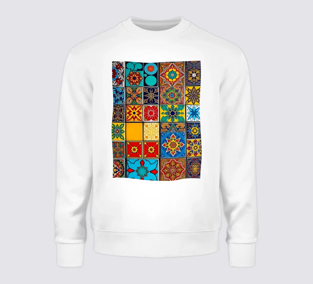mosaic tiles display intricate patterns art sweatshirt by DesignDoodle