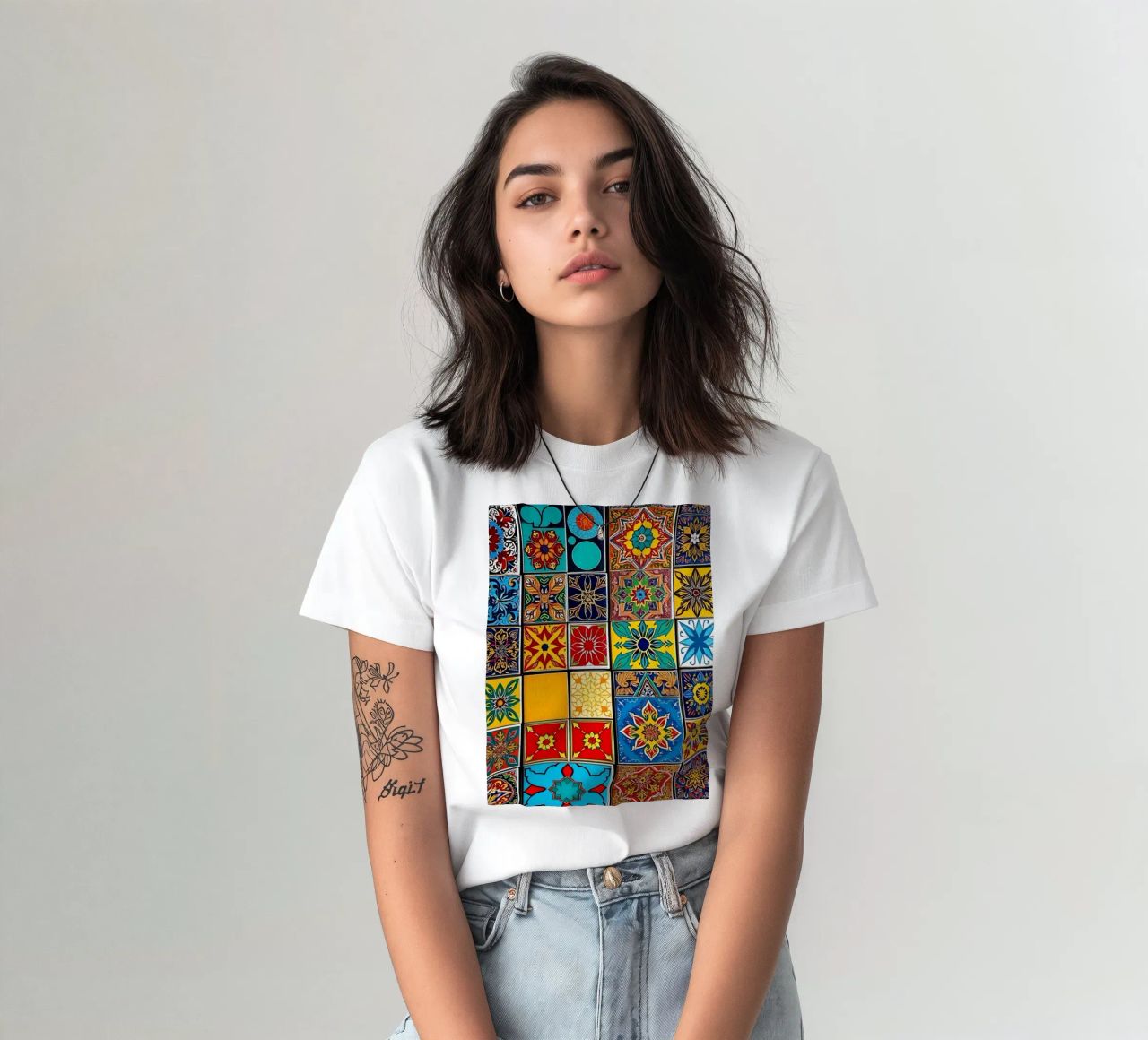 mosaic tiles display intricate patterns art t-shirt by DesignDoodle