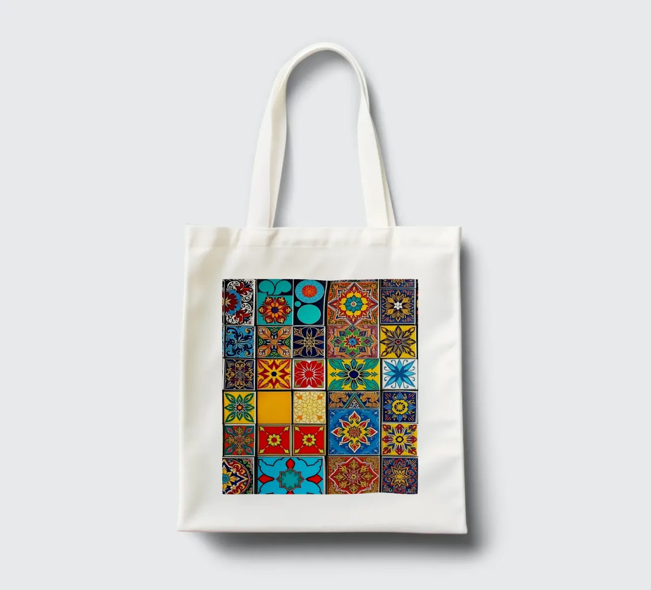 Mosaikfliesen zeigen verschlungene Muster Kunst Jutebeutel von DesignDoodle