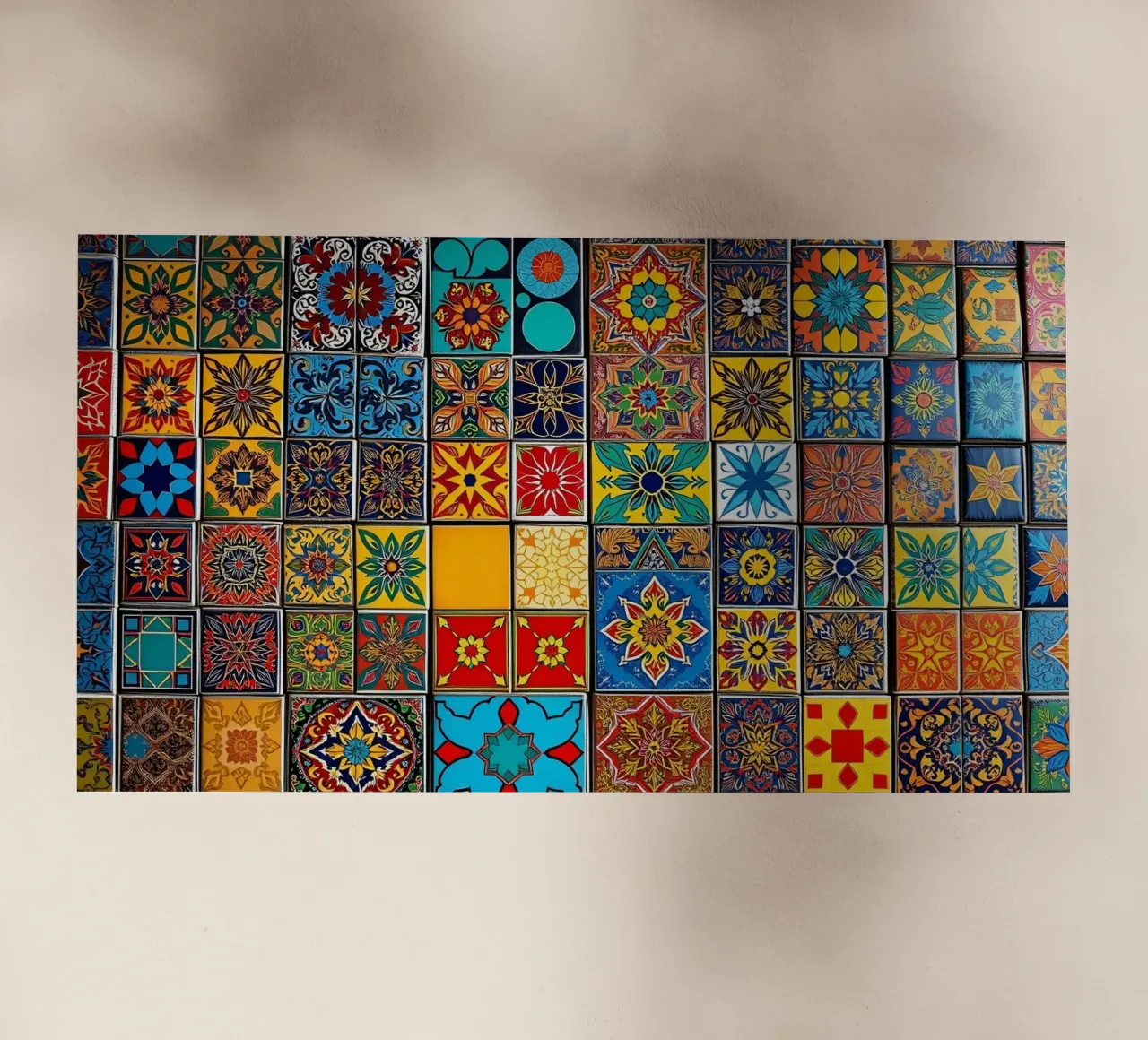 mosaic tiles display intricate patterns art backlit film by DesignDoodle