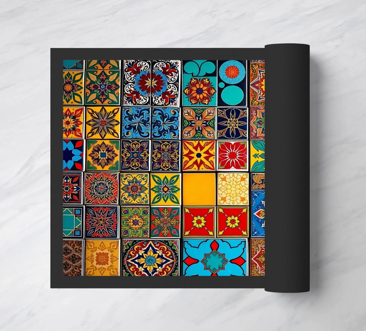 mosaic tiles display intricate patterns art doormat by DesignDoodle