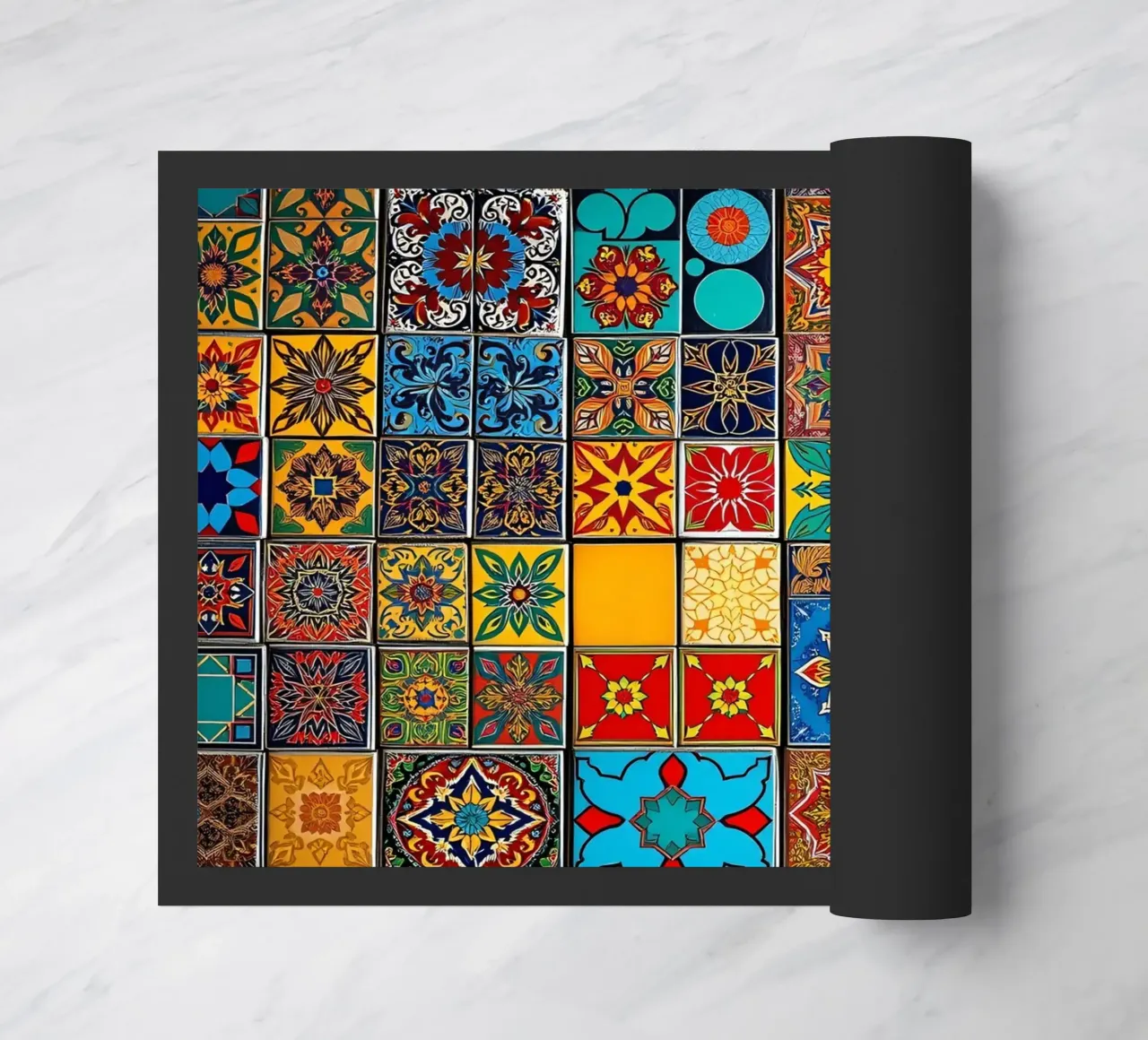 mosaic tiles display intricate patterns art doormat by DesignDoodle