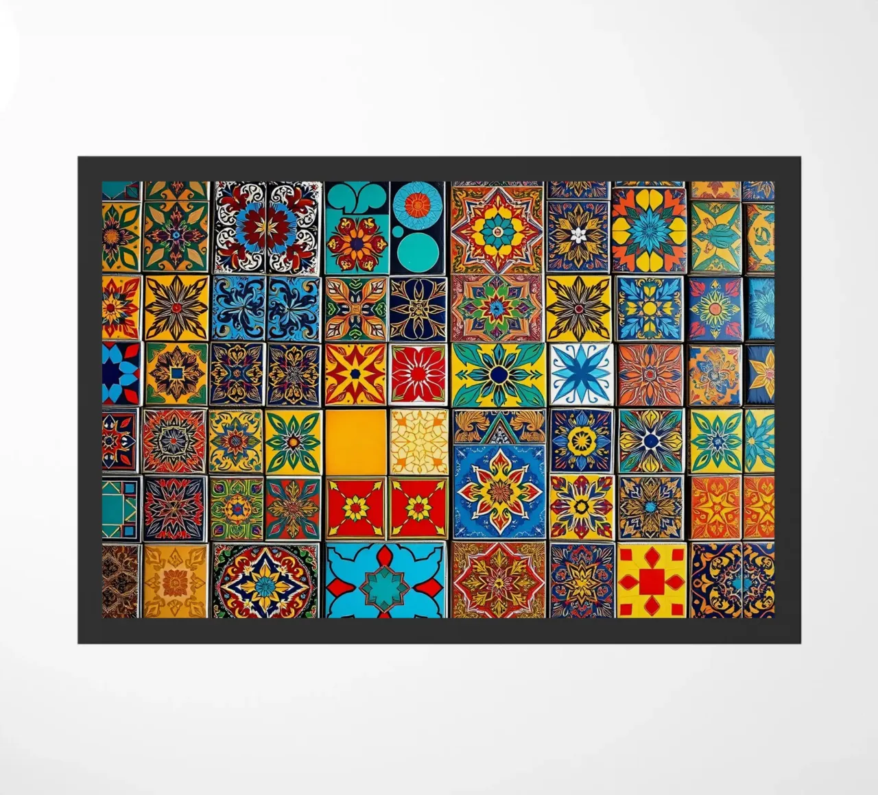 mosaic tiles display intricate patterns art doormat by DesignDoodle