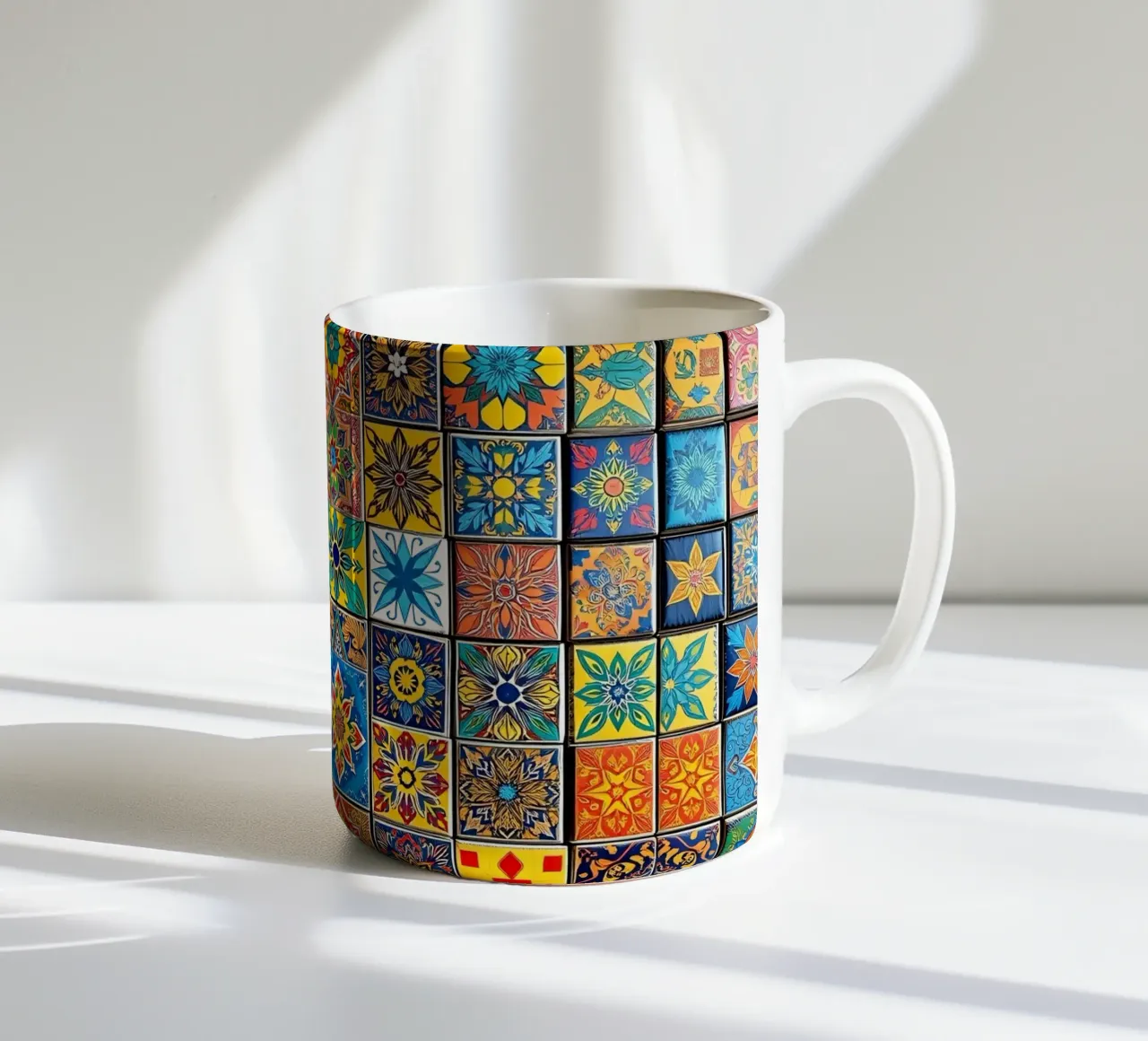Mosaikfliesen zeigen verschlungene Muster Kunst Keramik Tasse von DesignDoodle