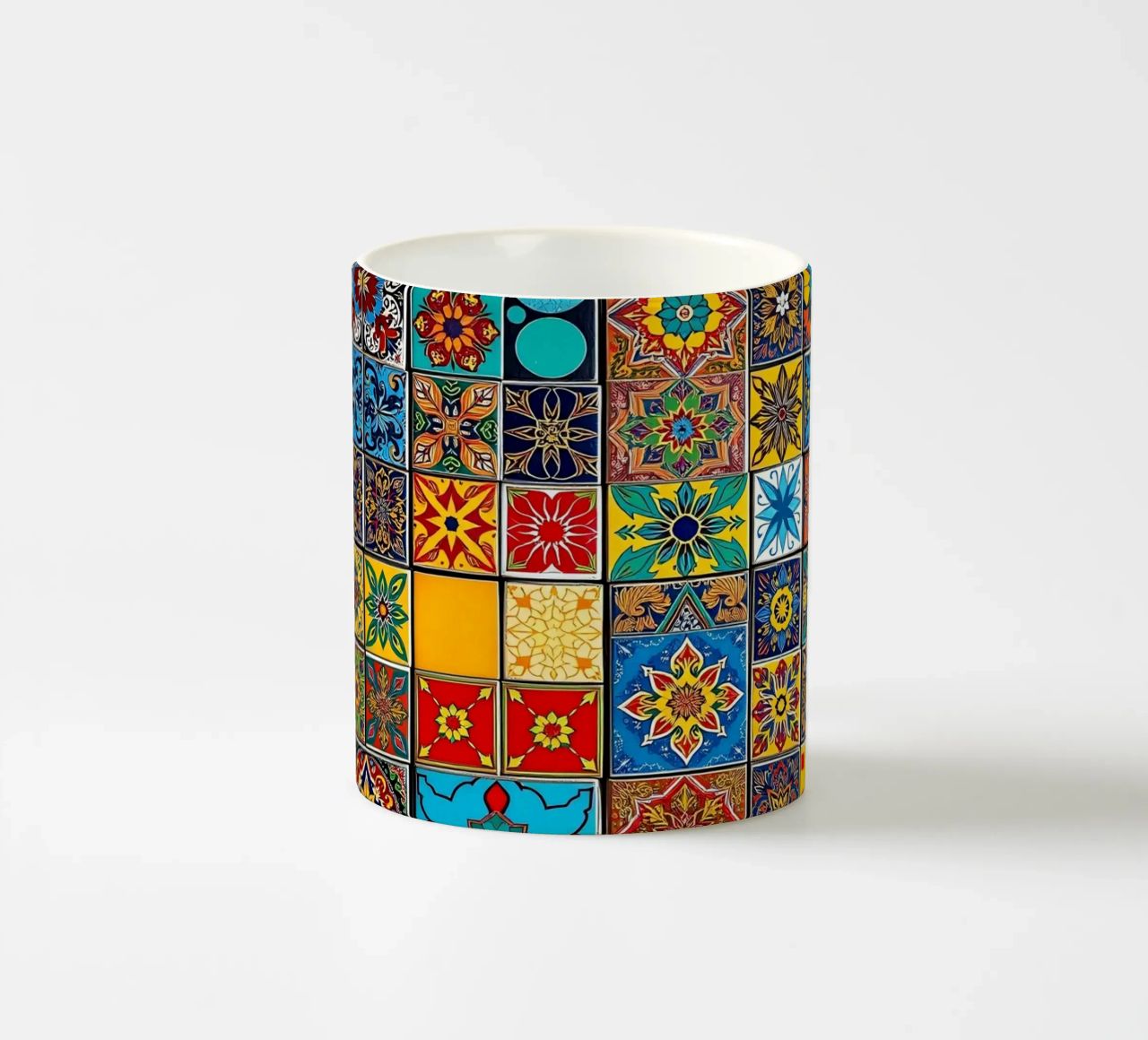 mosaic tiles display intricate patterns art ceramic mug by DesignDoodle