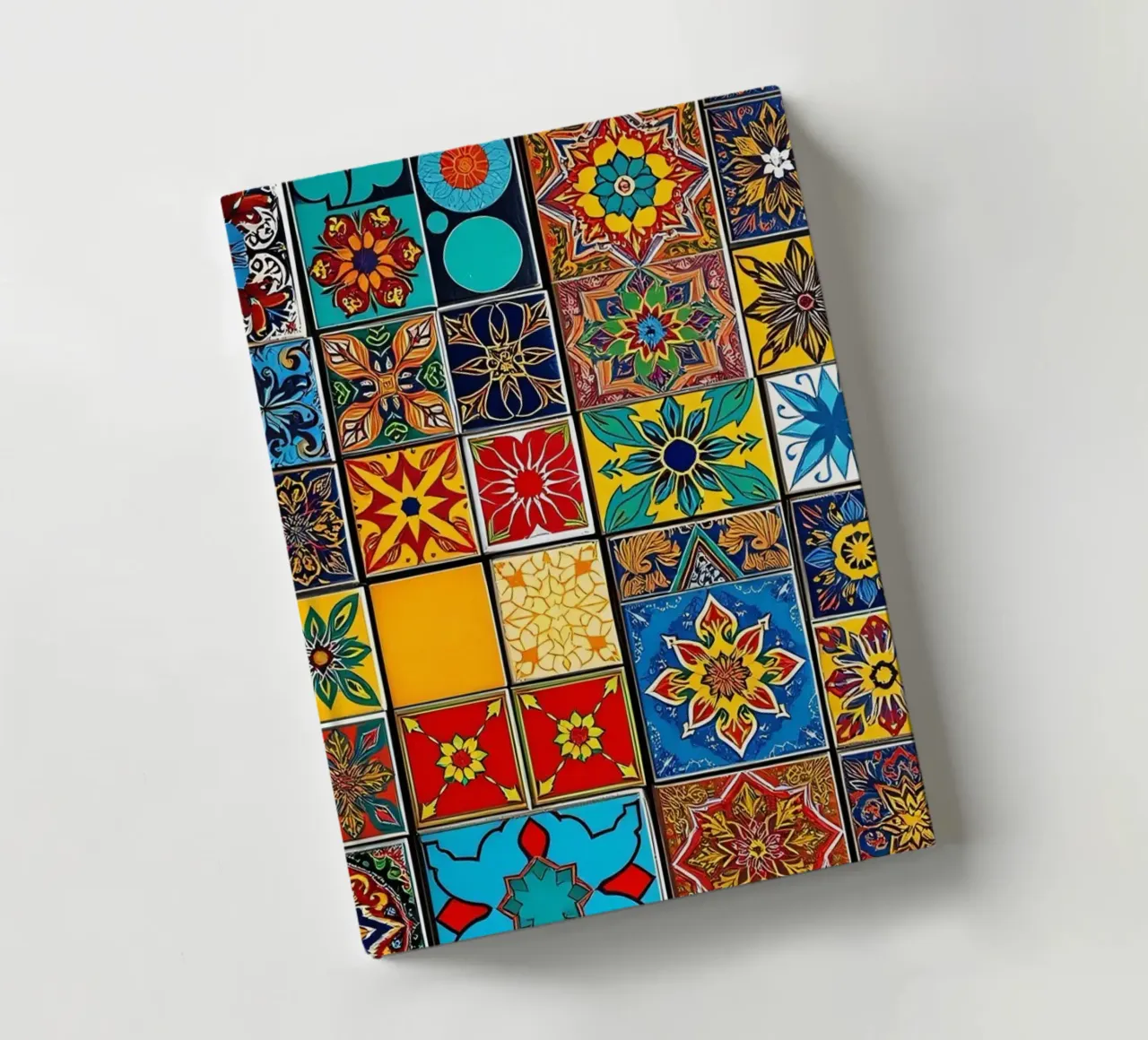 mosaic tiles display intricate patterns art notebook by DesignDoodle