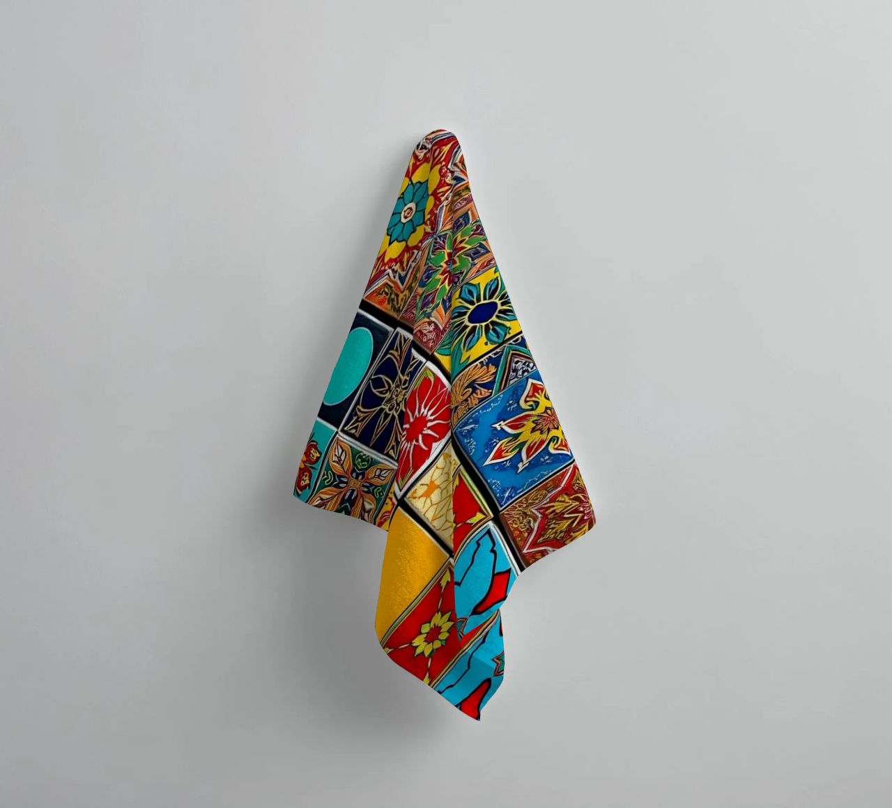mosaic tiles display intricate patterns art towel by DesignDoodle
